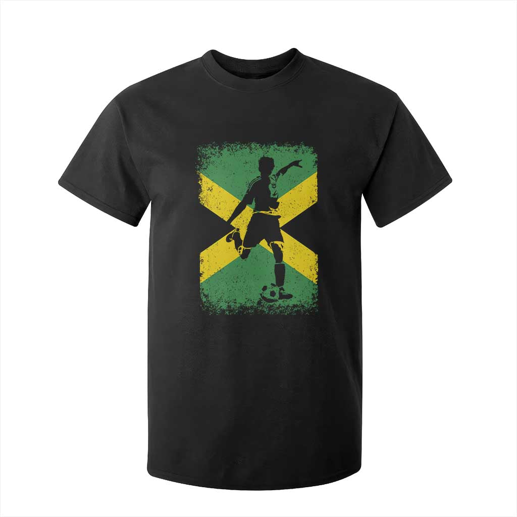 Jamaica Soccer T Shirt For Kid Retro Vintage Watercolors Sport Jamaican Flag TS10 Black Print Your Wear