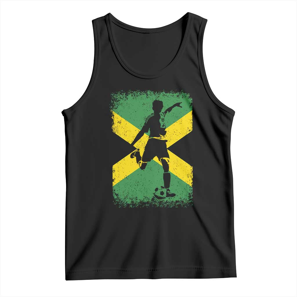 Jamaica Soccer Tank Top Retro Vintage Watercolors Sport Jamaican Flag TS10 Black Print Your Wear