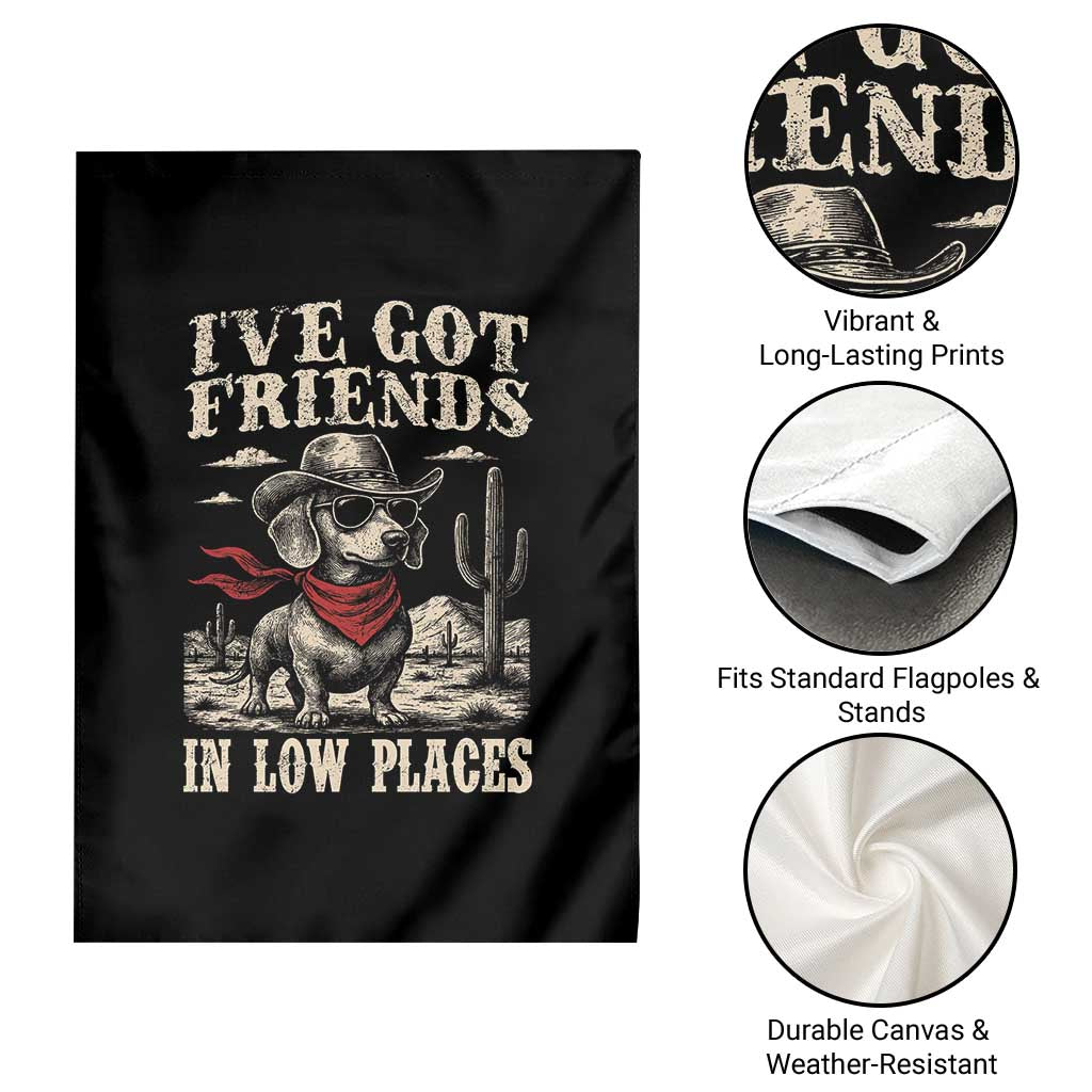 Funny Dachshund Cowboy Garden Flag Ive Got Friends In Low Places TS10 Print Your Wear