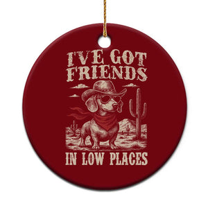 Funny Dachshund Cowboy Ceramic Ornament Ive Got Friends In Low Places TS10 1pc Red Print Your Wear