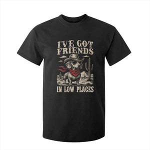 Funny Dachshund Cowboy T Shirt For Kid Ive Got Friends In Low Places TS10 Black Print Your Wear