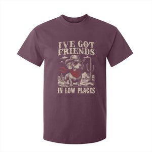 Funny Dachshund Cowboy T Shirt For Kid Ive Got Friends In Low Places TS10 Maroon Print Your Wear