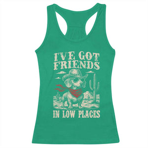 Funny Dachshund Cowboy Racerback Tank Top Ive Got Friends In Low Places TS10 Irish Green Print Your Wear