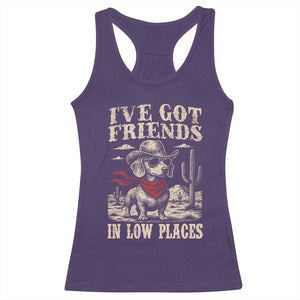Funny Dachshund Cowboy Racerback Tank Top Ive Got Friends In Low Places TS10 Purple Print Your Wear