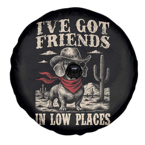 Funny Dachshund Cowboy Spare Tire Cover Ive Got Friends In Low Places TS10 Print Your Wear