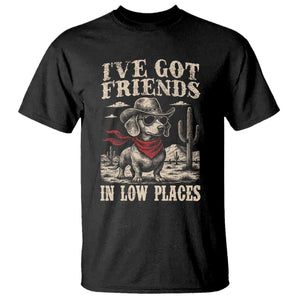 Funny Dachshund Cowboy T Shirt Ive Got Friends In Low Places TS10 Black Print Your Wear