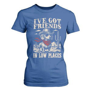 Funny Dachshund Cowboy T Shirt For Women Ive Got Friends In Low Places TS10 Royal Blue Print Your Wear