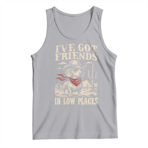 Funny Dachshund Cowboy Tank Top Ive Got Friends In Low Places TS10 Athletic Heather Print Your Wear