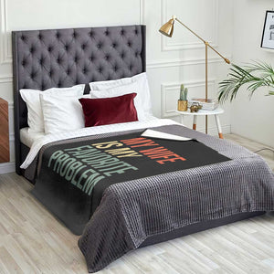 My Wife Is My Favorite Problem Funny Throw Blanket Retro 70s Husband Graphic