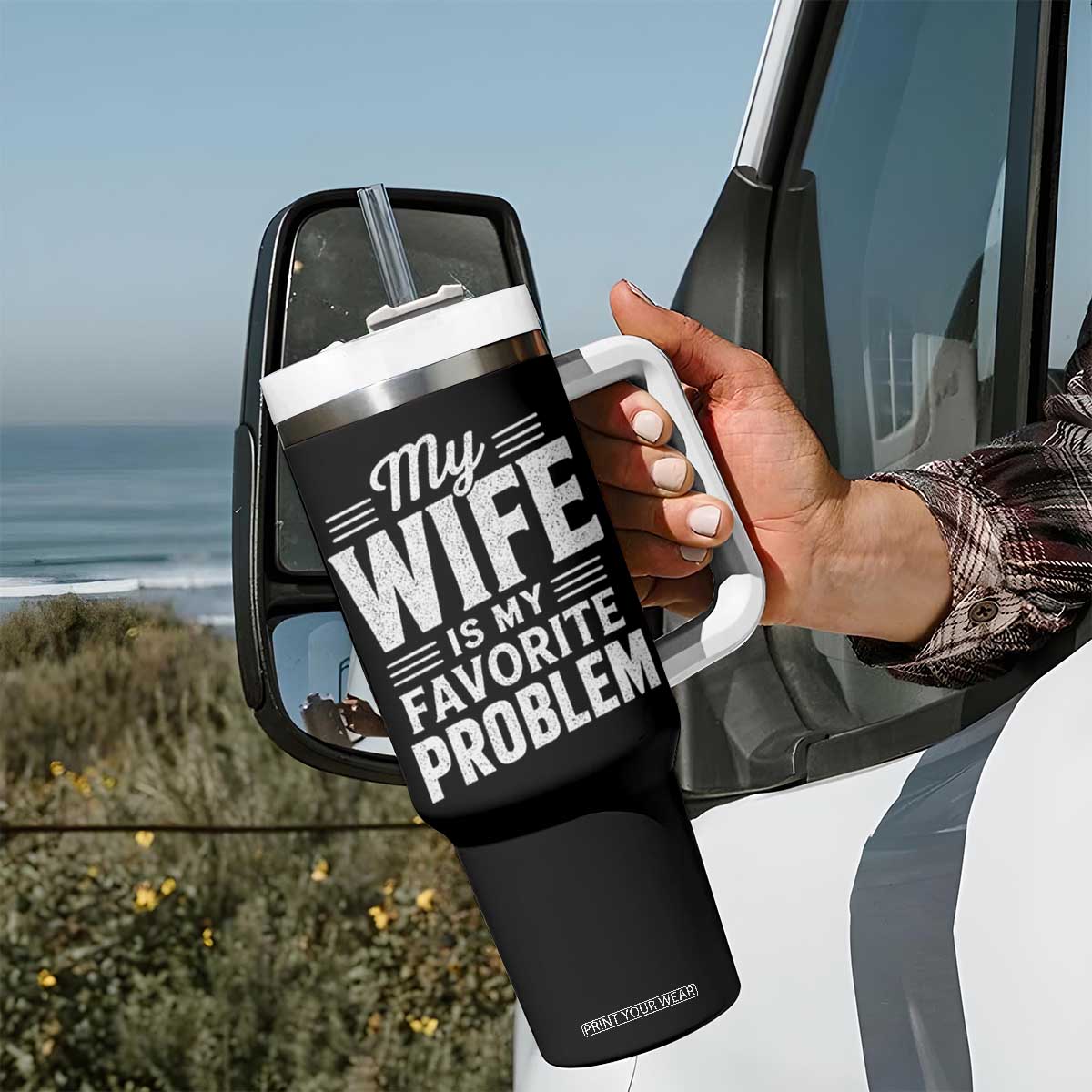 My Wife Is My Favorite Problem Funny Husband Tumbler With Handle