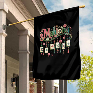 Funny Mahjong Lovers Garden Flag Funny Mahjong Lovers Chinese Game Floral Vintage Aesthetic Graphic