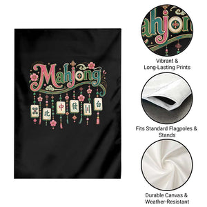 Funny Mahjong Lovers Garden Flag Funny Mahjong Lovers Chinese Game Floral Vintage Aesthetic Graphic