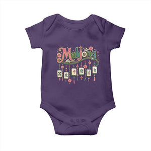 Funny Mahjong Lovers Baby Onesie Funny Mahjong Lovers Chinese Game Floral Vintage Aesthetic Graphic