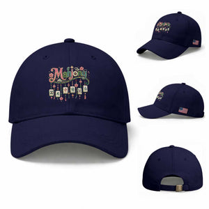 Funny Mahjong Lovers Baseball Cap Funny Mahjong Lovers Chinese Game Floral Vintage Aesthetic Graphic