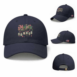 Funny Mahjong Lovers Baseball Cap Funny Mahjong Lovers Chinese Game Floral Vintage Aesthetic Graphic