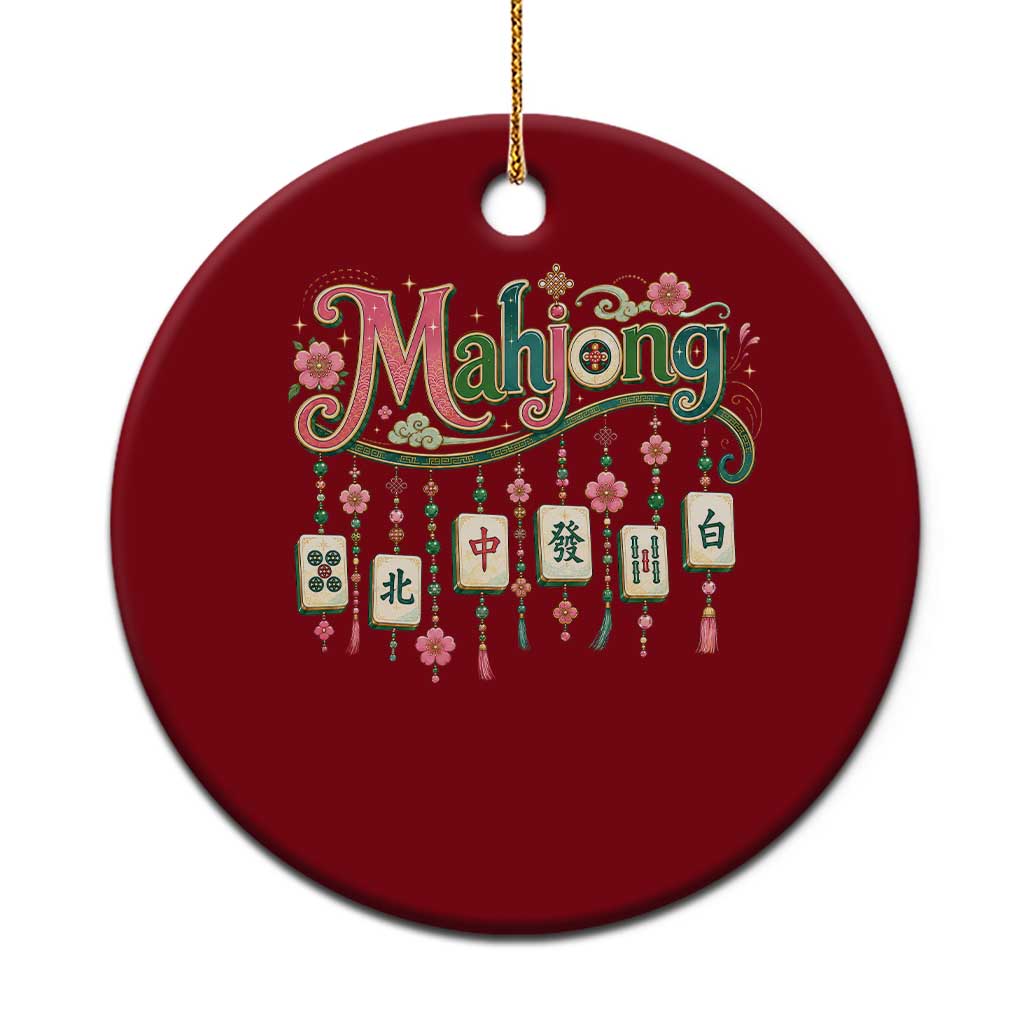 Funny Mahjong Lovers Ceramic Ornament Funny Mahjong Lovers Chinese Game Floral Vintage Aesthetic Graphic