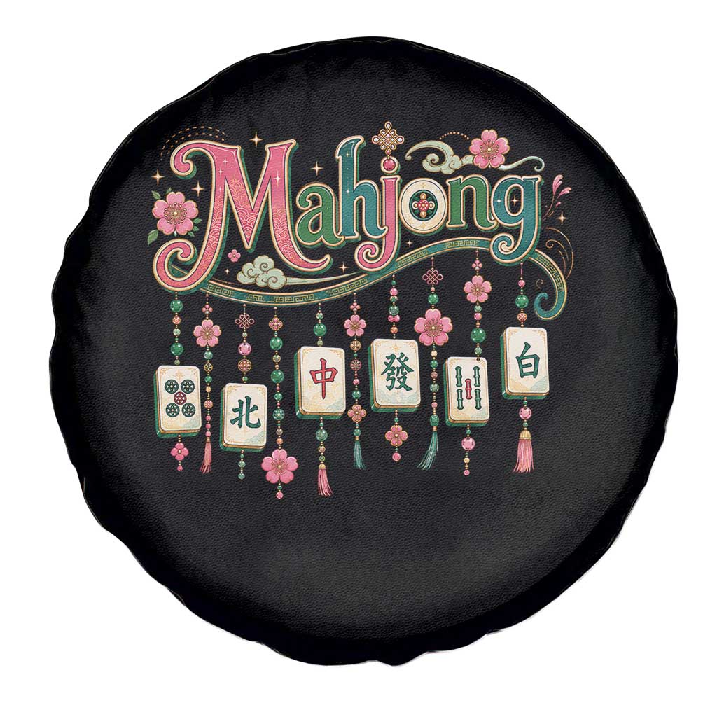 Funny Mahjong Lovers Spare Tire Cover Funny Mahjong Lovers Chinese Game Floral Vintage Aesthetic Graphic TS10 Print Your Wear