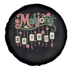 Funny Mahjong Lovers Spare Tire Cover Funny Mahjong Lovers Chinese Game Floral Vintage Aesthetic Graphic TS10 Print Your Wear