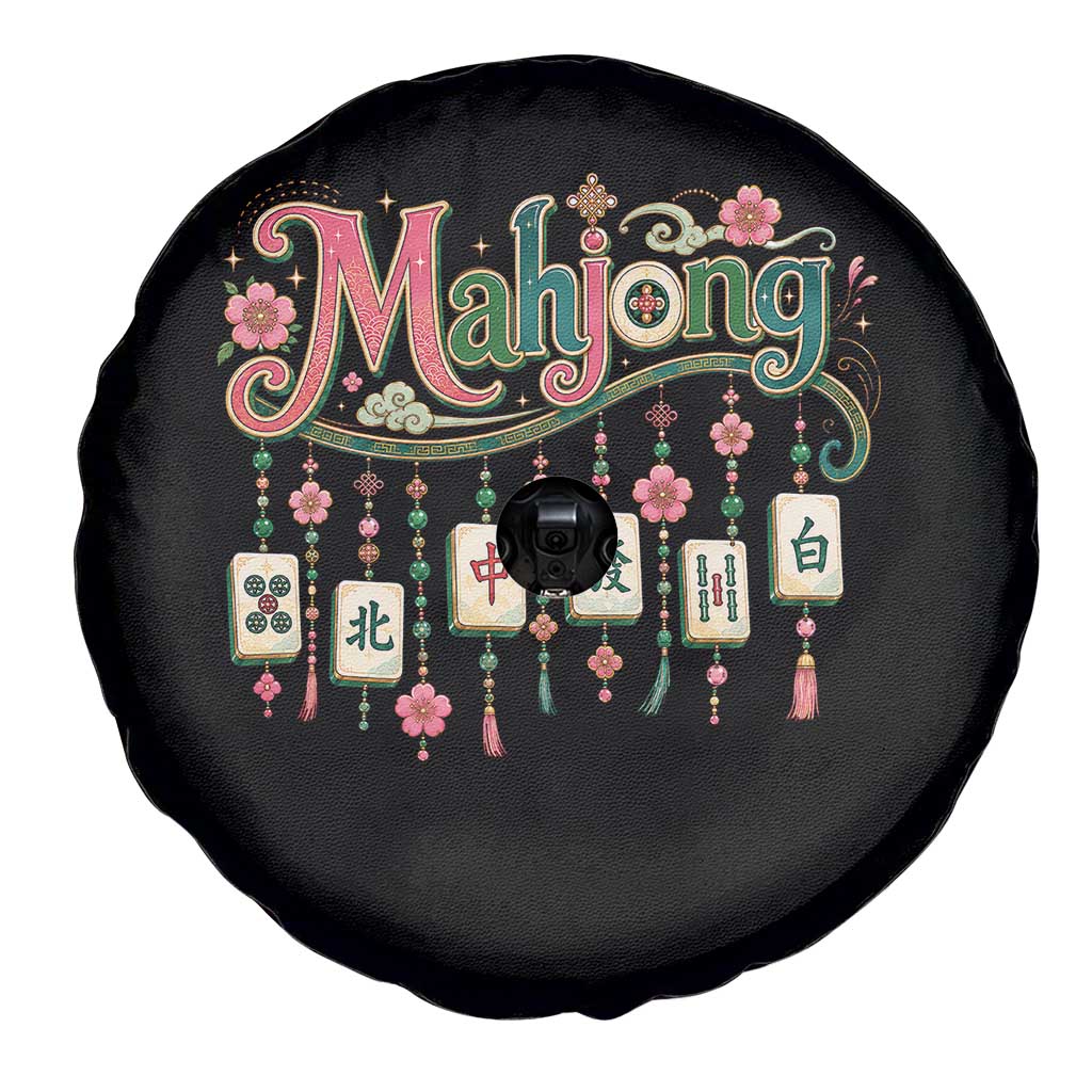 Funny Mahjong Lovers Spare Tire Cover Funny Mahjong Lovers Chinese Game Floral Vintage Aesthetic Graphic TS10 Print Your Wear
