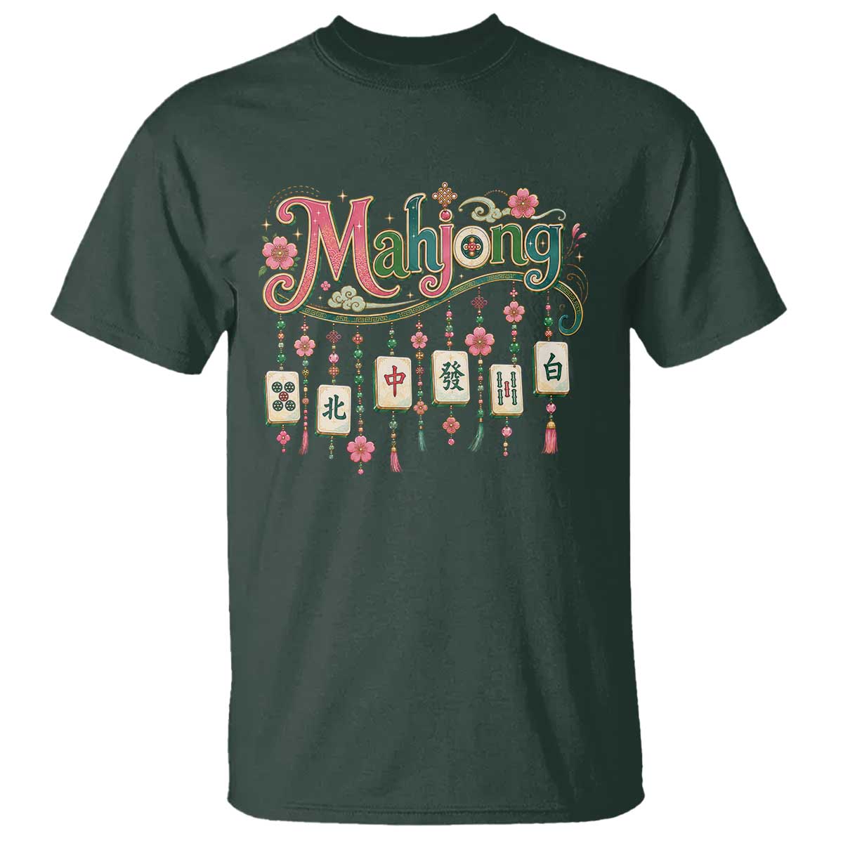 Funny Mahjong Lovers T Shirt Funny Mahjong Lovers Chinese Game Floral Vintage Aesthetic Graphic