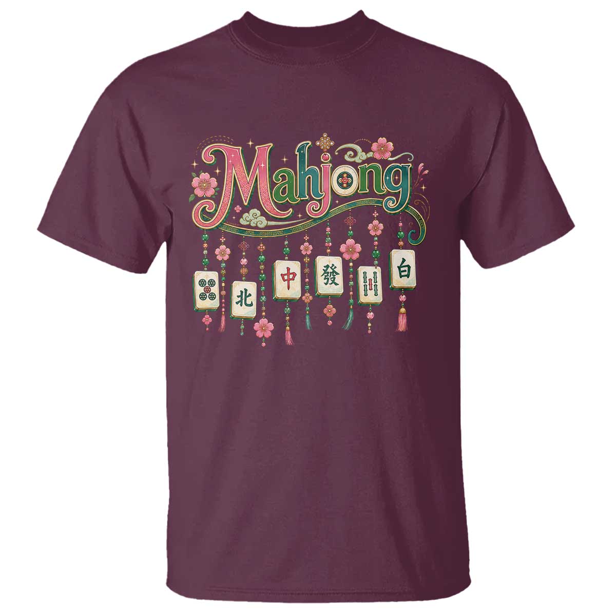 Funny Mahjong Lovers T Shirt Funny Mahjong Lovers Chinese Game Floral Vintage Aesthetic Graphic