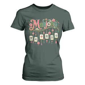 Funny Mahjong Lovers T Shirt For Women Funny Mahjong Lovers Chinese Game Floral Vintage Aesthetic Graphic