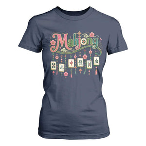Funny Mahjong Lovers T Shirt For Women Funny Mahjong Lovers Chinese Game Floral Vintage Aesthetic Graphic