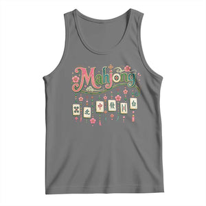 Funny Mahjong Lovers Tank Top Funny Mahjong Lovers Chinese Game Floral Vintage Aesthetic Graphic
