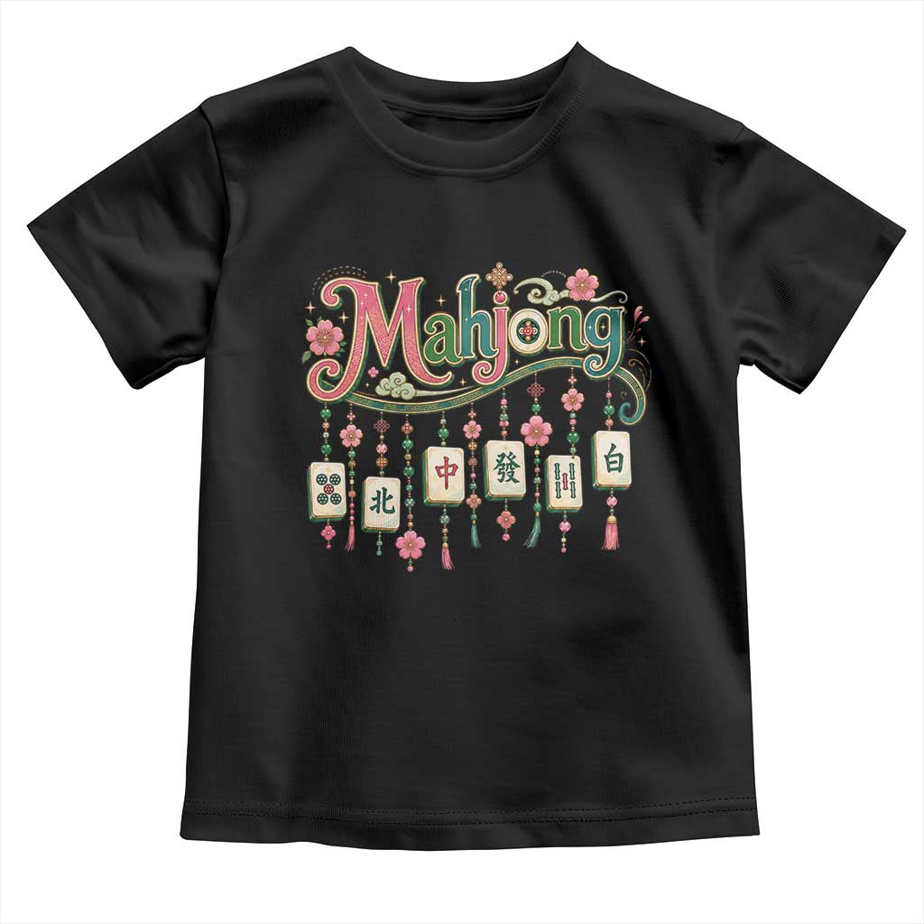 Funny Mahjong Lovers Toddler T Shirt Funny Mahjong Lovers Chinese Game Floral Vintage Aesthetic Graphic