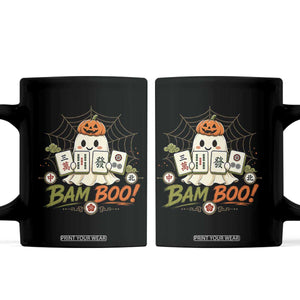 Halloween Ghost Playing Mahjong Spooky Boo Funny Costume Coffee Mug Mahjong Lover Gift