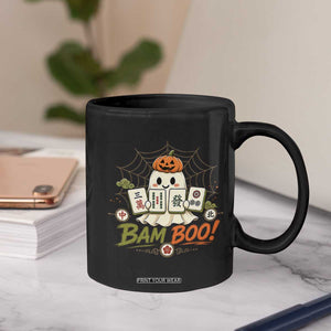 Halloween Ghost Playing Mahjong Spooky Boo Funny Costume Coffee Mug Mahjong Lover Gift