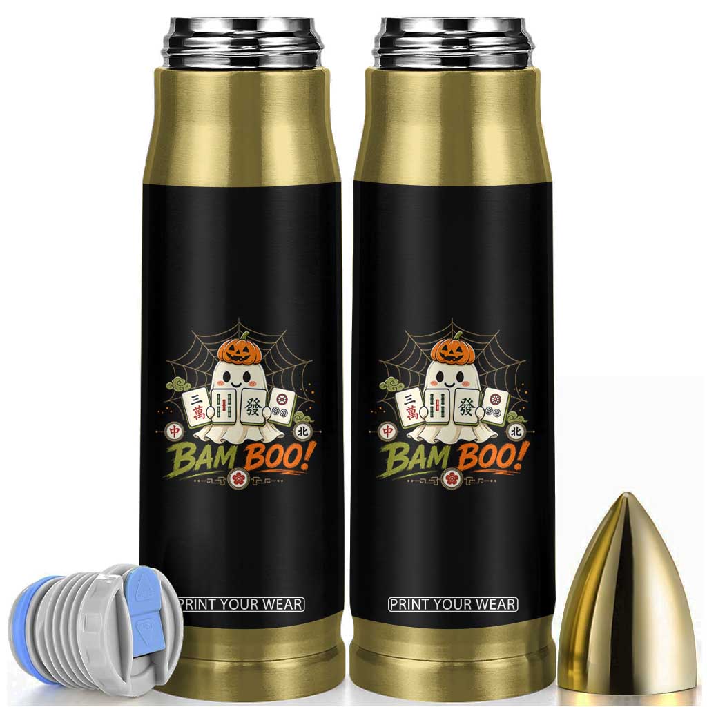 Halloween Ghost Playing Mahjong Spooky Boo Funny Costume Bullet Tumbler Mahjong Lover Gift TS10 Black Print Your Wear