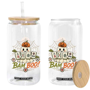 Halloween Ghost Playing Mahjong Spooky Boo Funny Costume Glass Can Mahjong Lover Gift