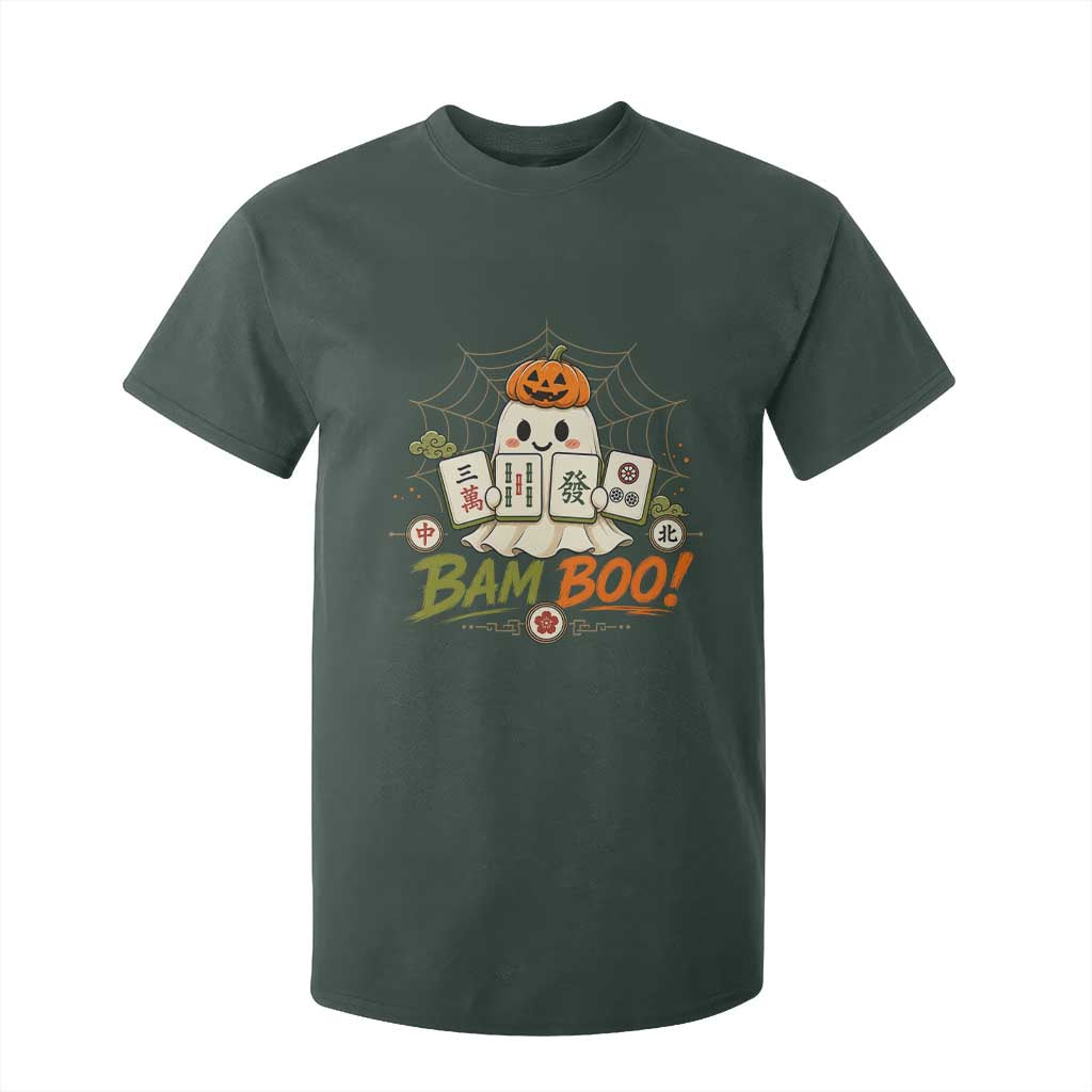 Halloween Ghost Playing Mahjong Spooky Boo Funny Costume T Shirt For Kid Mahjong Lover Gift
