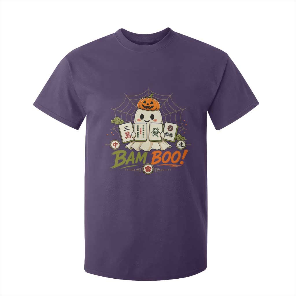 Halloween Ghost Playing Mahjong Spooky Boo Funny Costume T Shirt For Kid Mahjong Lover Gift