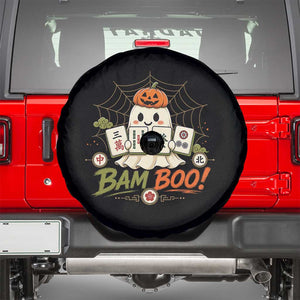 Halloween Ghost Playing Mahjong Spooky Boo Funny Costume Spare Tire Cover Mahjong Lover Gift TS10 Black Print Your Wear