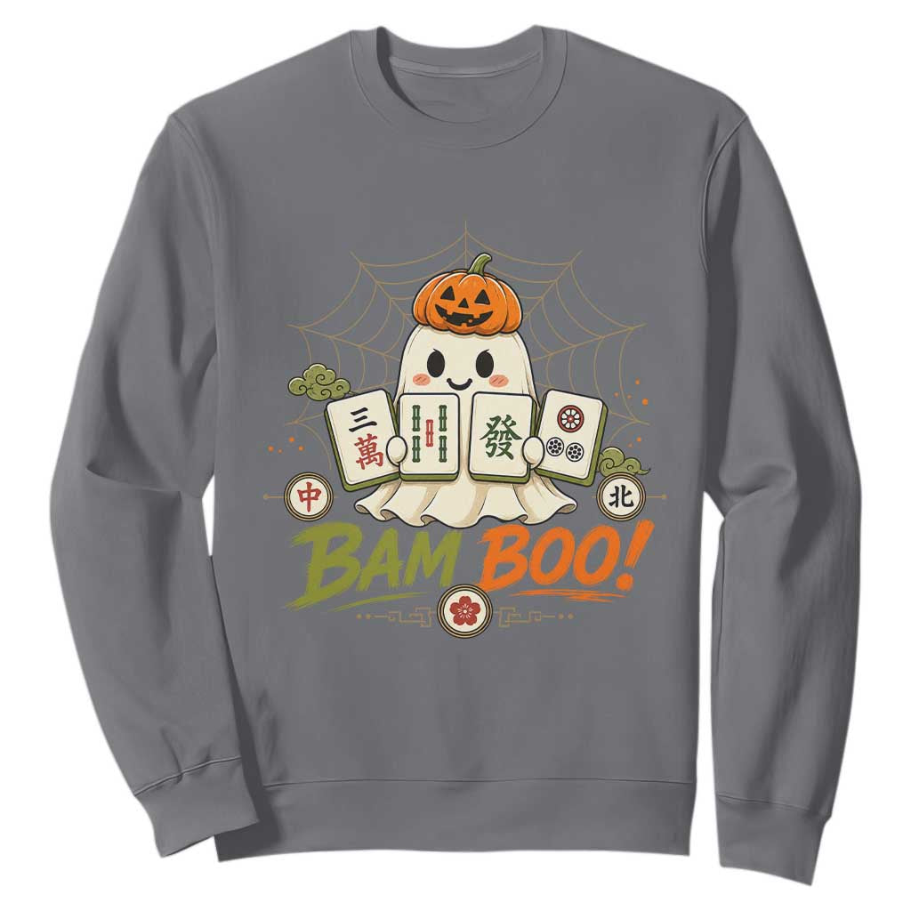 Halloween Ghost Playing Mahjong Spooky Boo Funny Costume Sweatshirt Mahjong Lover Gift