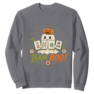 Halloween Ghost Playing Mahjong Spooky Boo Funny Costume Sweatshirt Mahjong Lover Gift