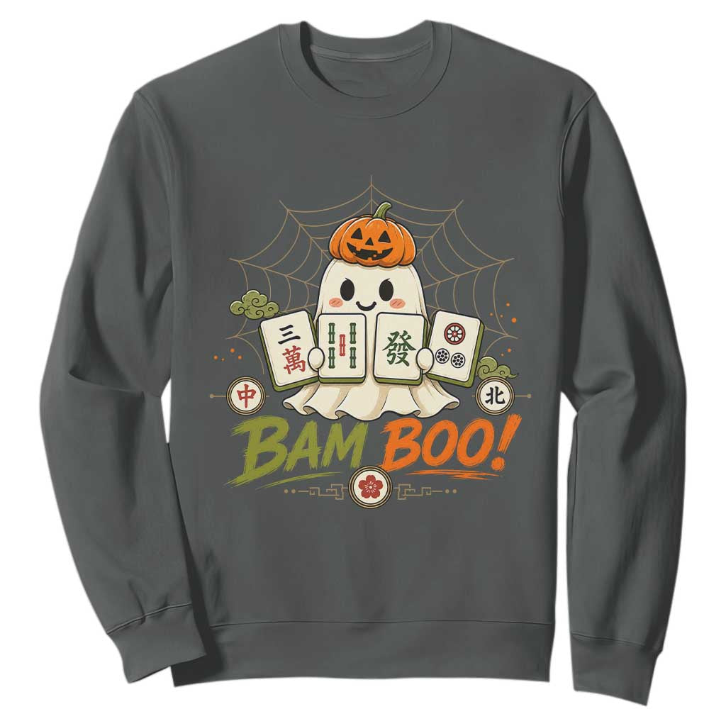 Halloween Ghost Playing Mahjong Spooky Boo Funny Costume Sweatshirt Mahjong Lover Gift