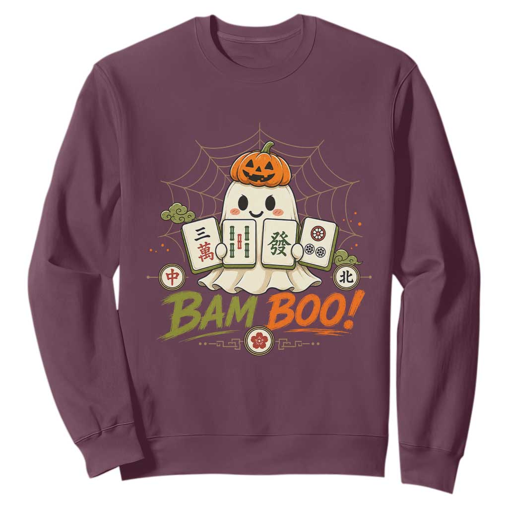 Halloween Ghost Playing Mahjong Spooky Boo Funny Costume Sweatshirt Mahjong Lover Gift