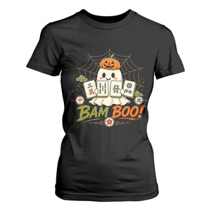 Halloween Ghost Playing Mahjong Spooky Boo Funny Costume T Shirt For Women Mahjong Lover Gift
