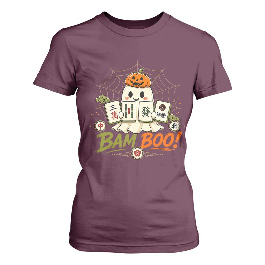 Halloween Ghost Playing Mahjong Spooky Boo Funny Costume T Shirt For Women Mahjong Lover Gift