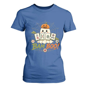 Halloween Ghost Playing Mahjong Spooky Boo Funny Costume T Shirt For Women Mahjong Lover Gift