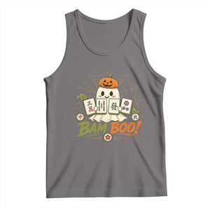 Halloween Ghost Playing Mahjong Spooky Boo Funny Costume Tank Top Mahjong Lover Gift