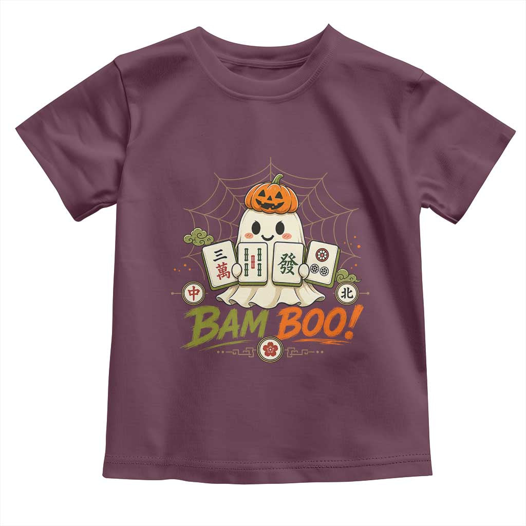 Halloween Ghost Playing Mahjong Spooky Boo Funny Costume Toddler T Shirt Mahjong Lover Gift