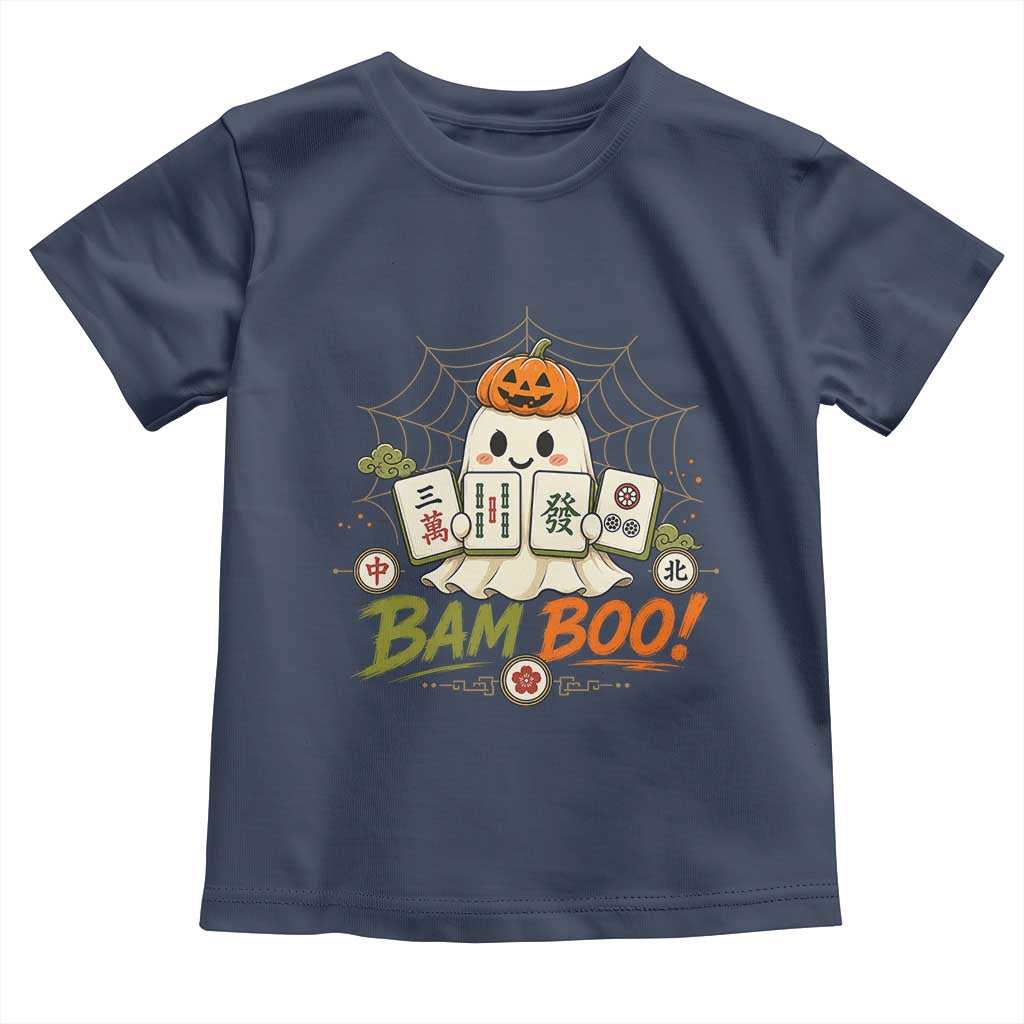Halloween Ghost Playing Mahjong Spooky Boo Funny Costume Toddler T Shirt Mahjong Lover Gift