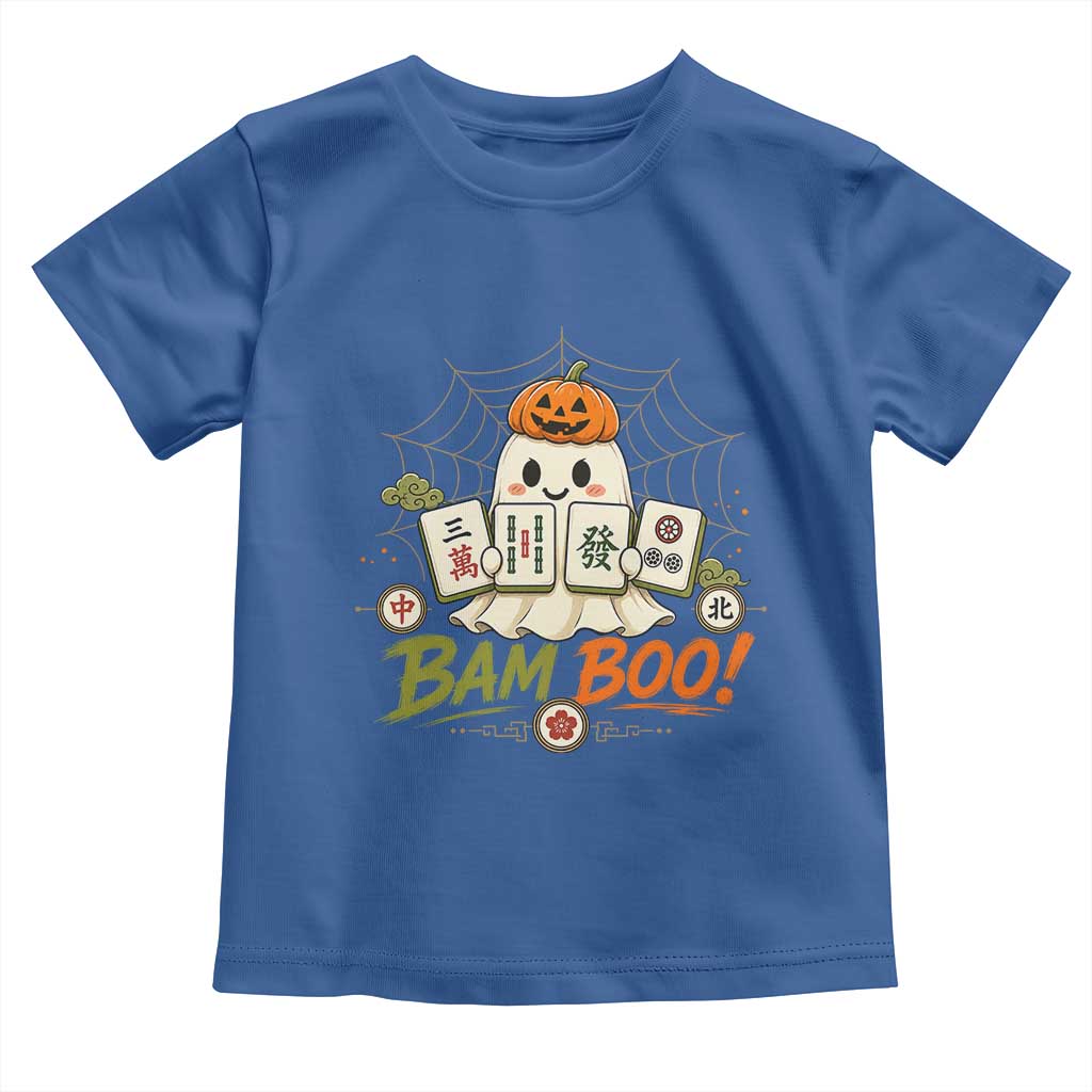 Halloween Ghost Playing Mahjong Spooky Boo Funny Costume Toddler T Shirt Mahjong Lover Gift
