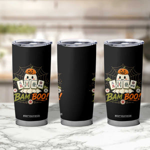 Halloween Ghost Playing Mahjong Spooky Boo Funny Costume Tumbler Cup Mahjong Lover Gift