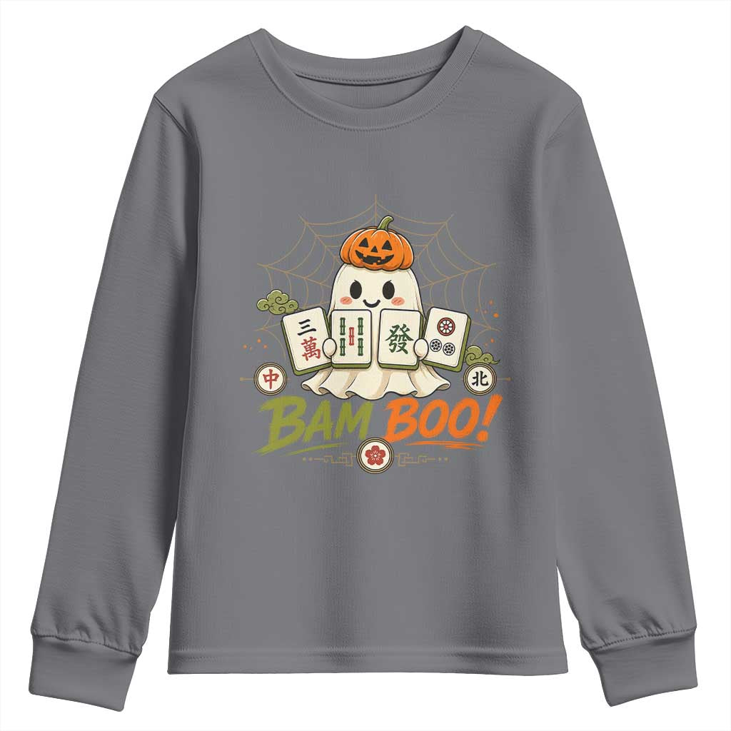 Halloween Ghost Playing Mahjong Spooky Boo Funny Costume Youth Sweatshirt Mahjong Lover Gift