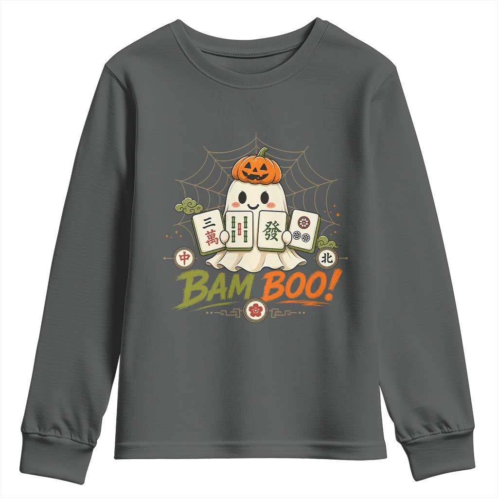 Halloween Ghost Playing Mahjong Spooky Boo Funny Costume Youth Sweatshirt Mahjong Lover Gift